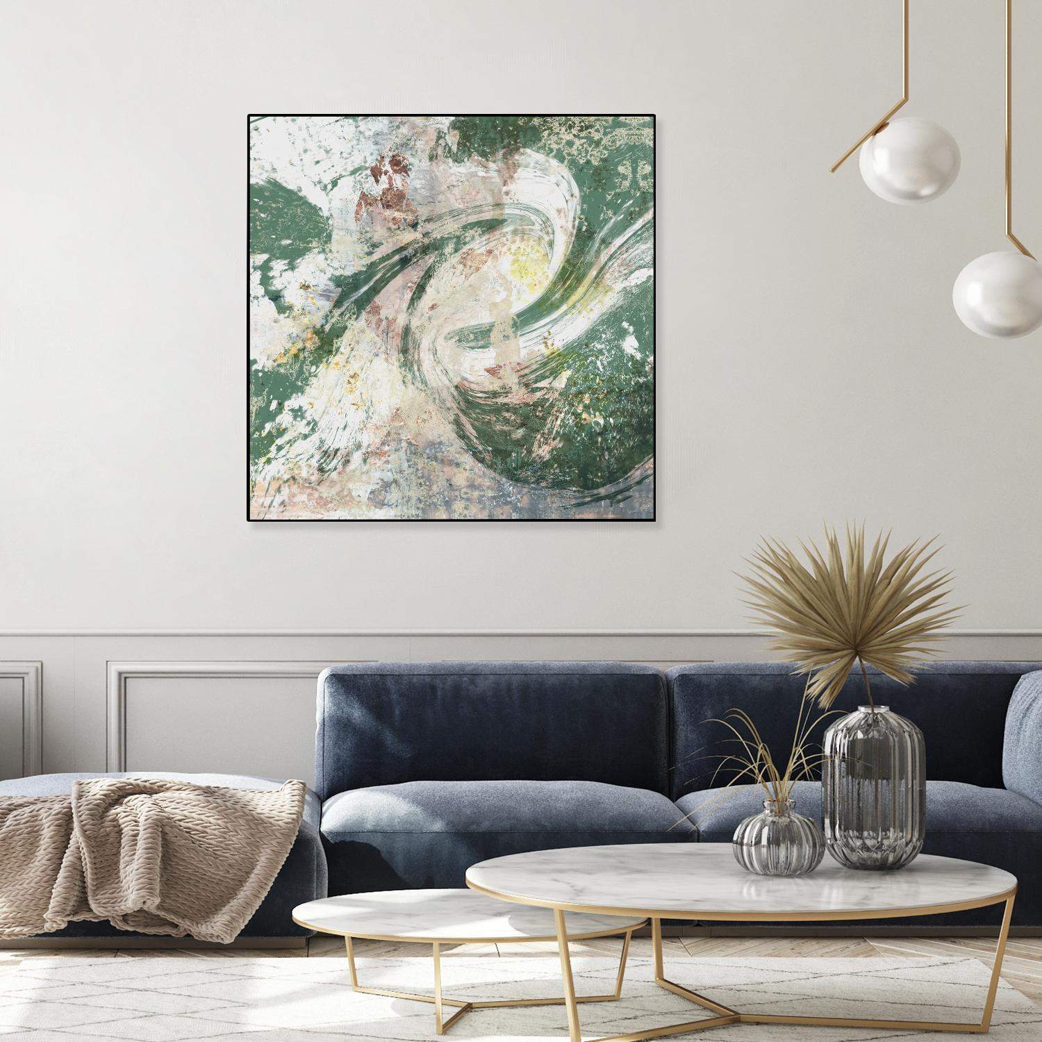 Emerald Aerial by Jennifer Goldberger on GIANT ART - green abstract