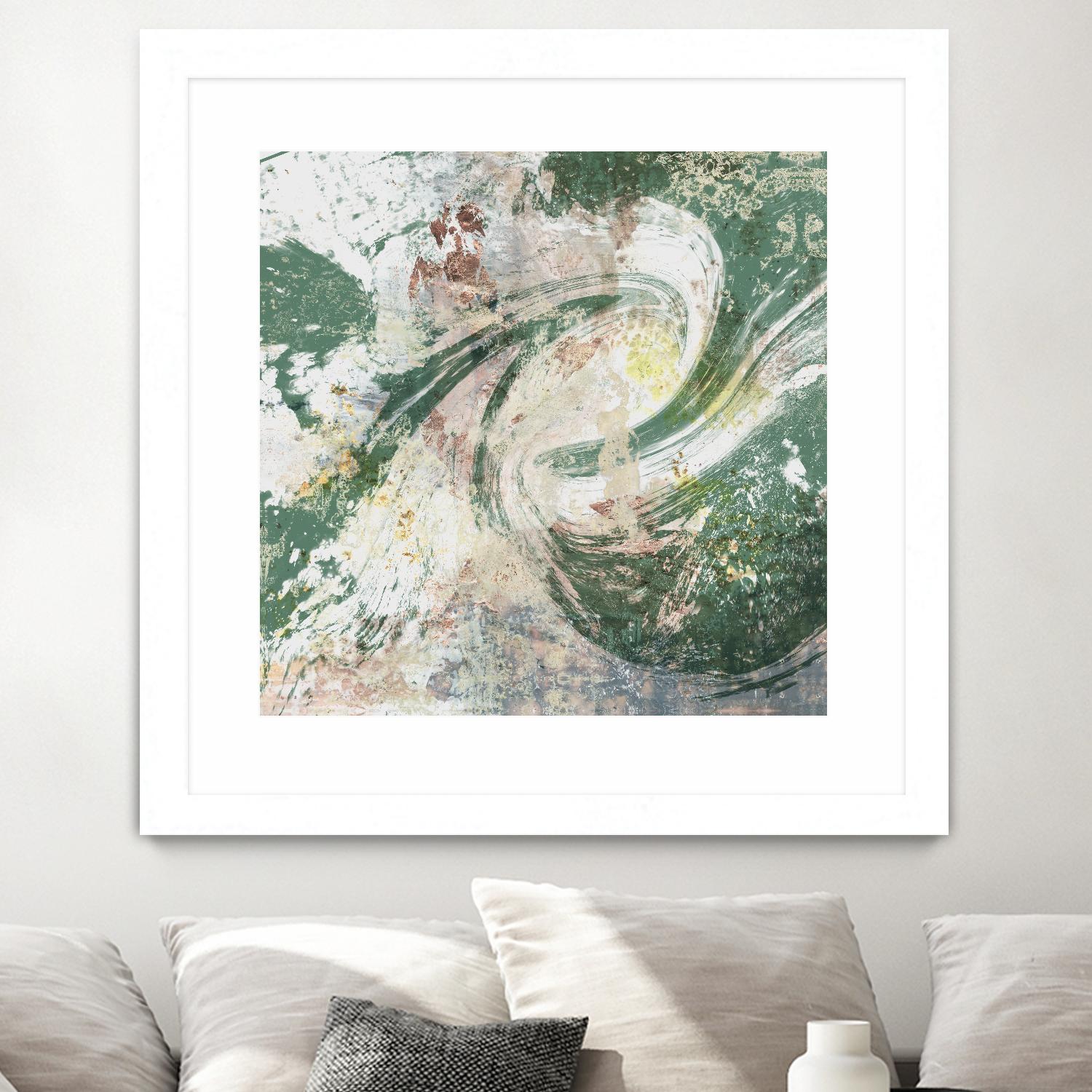 Emerald Aerial by Jennifer Goldberger on GIANT ART - green abstract