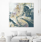 Teal Aerial by Jennifer Goldberger on GIANT ART - blue abstract
