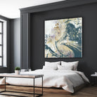 Teal Aerial by Jennifer Goldberger on GIANT ART - blue abstract