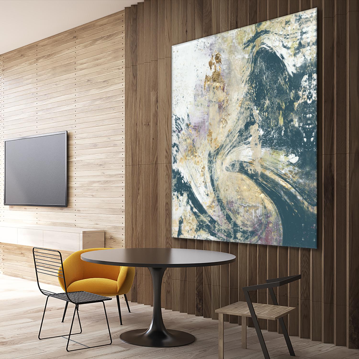 Teal Aerial by Jennifer Goldberger on GIANT ART - blue abstract