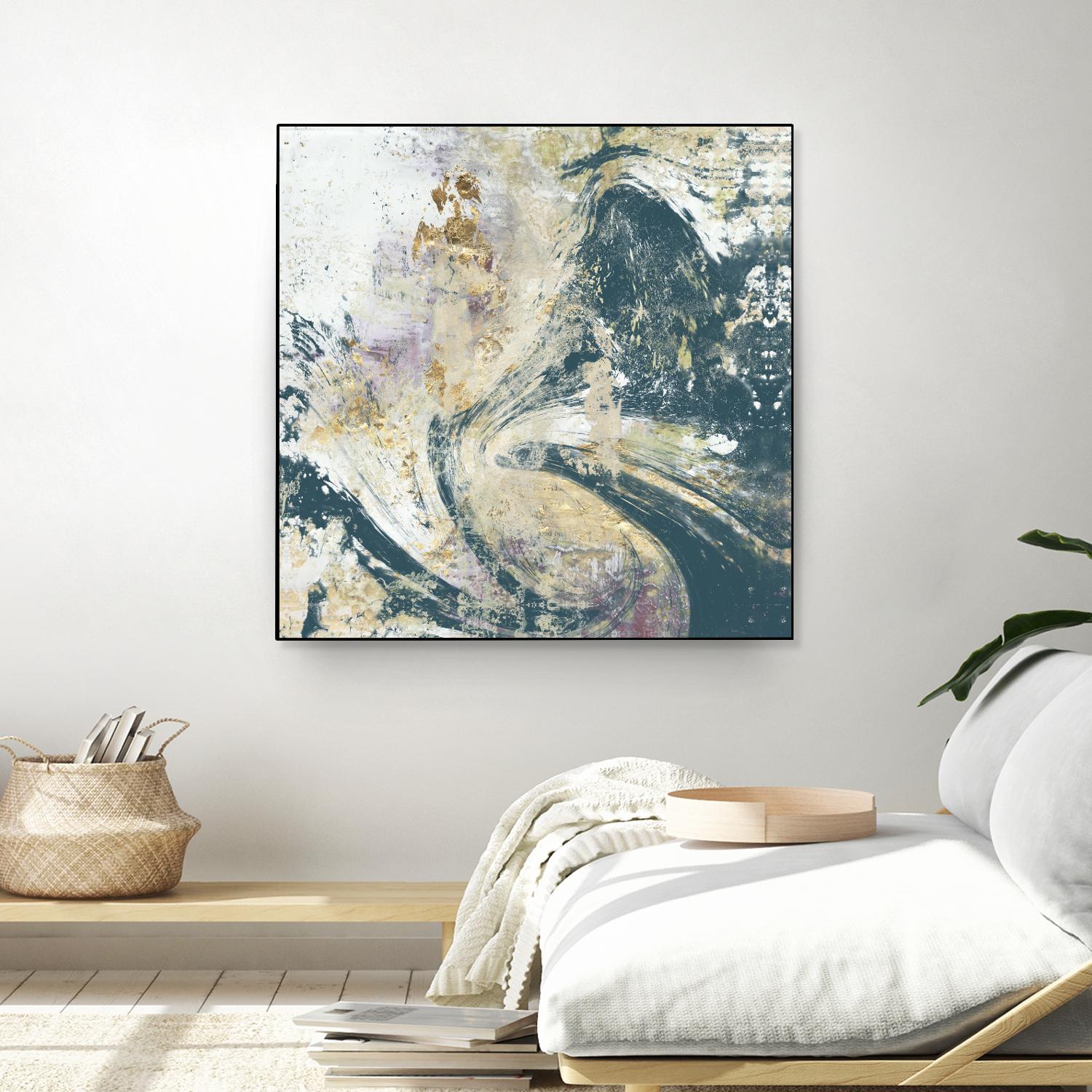 Teal Aerial by Jennifer Goldberger on GIANT ART - blue abstract