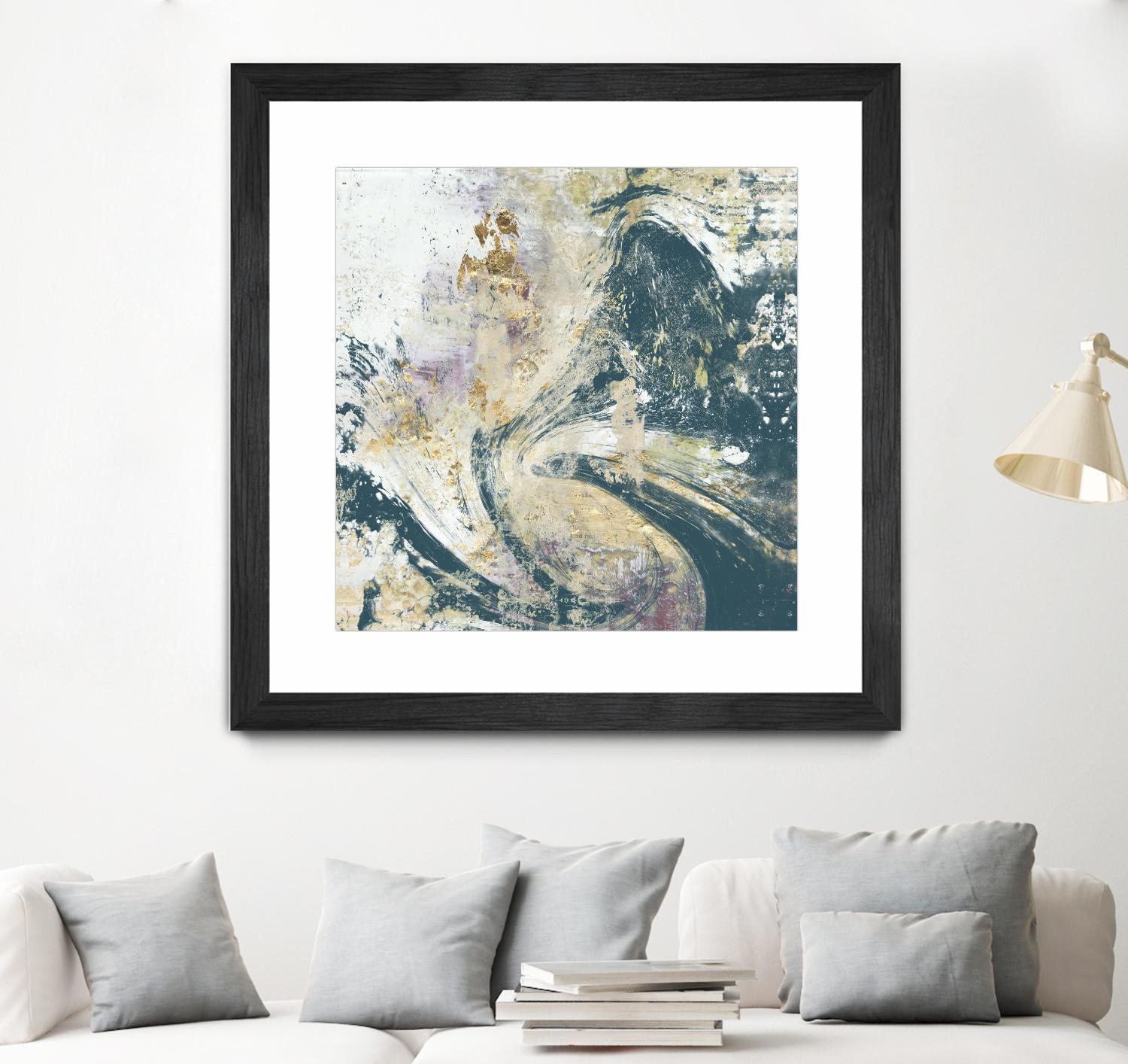 Teal Aerial by Jennifer Goldberger on GIANT ART - blue abstract