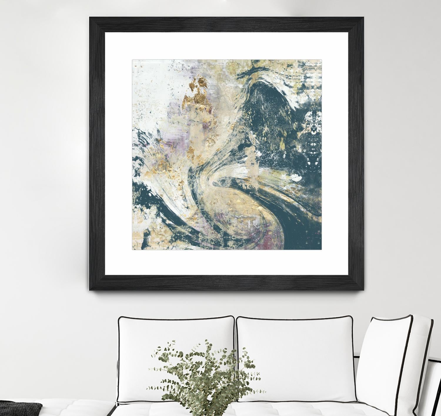 Teal Aerial by Jennifer Goldberger on GIANT ART - blue abstract