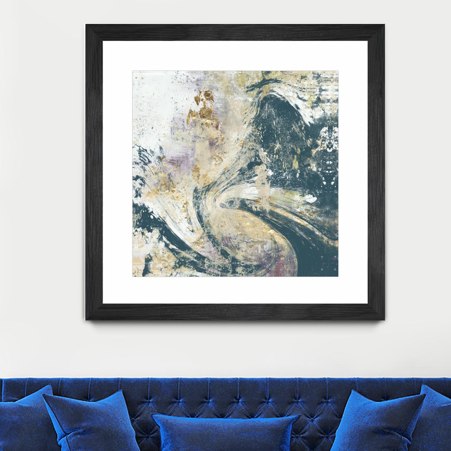 Teal Aerial by Jennifer Goldberger on GIANT ART - blue abstract