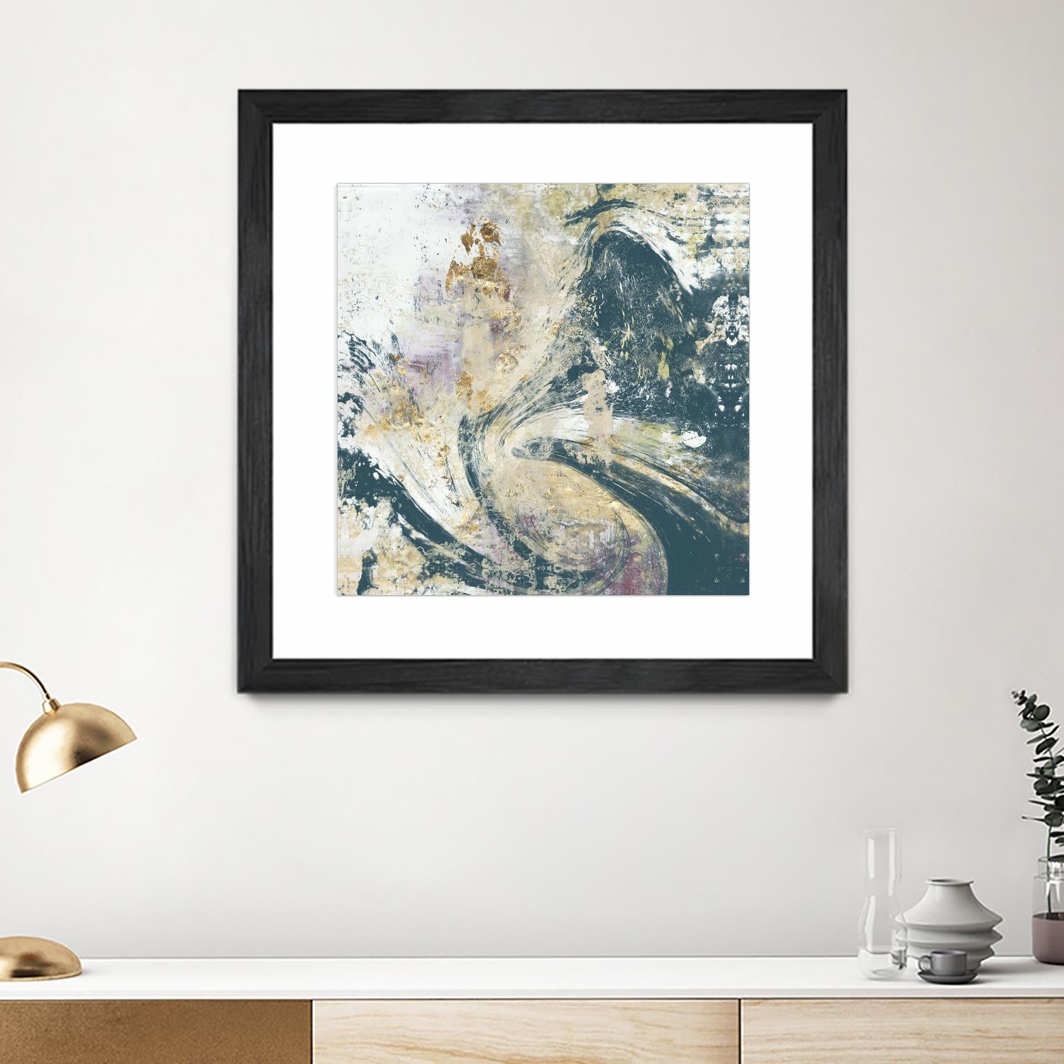 Teal Aerial by Jennifer Goldberger on GIANT ART - blue abstract