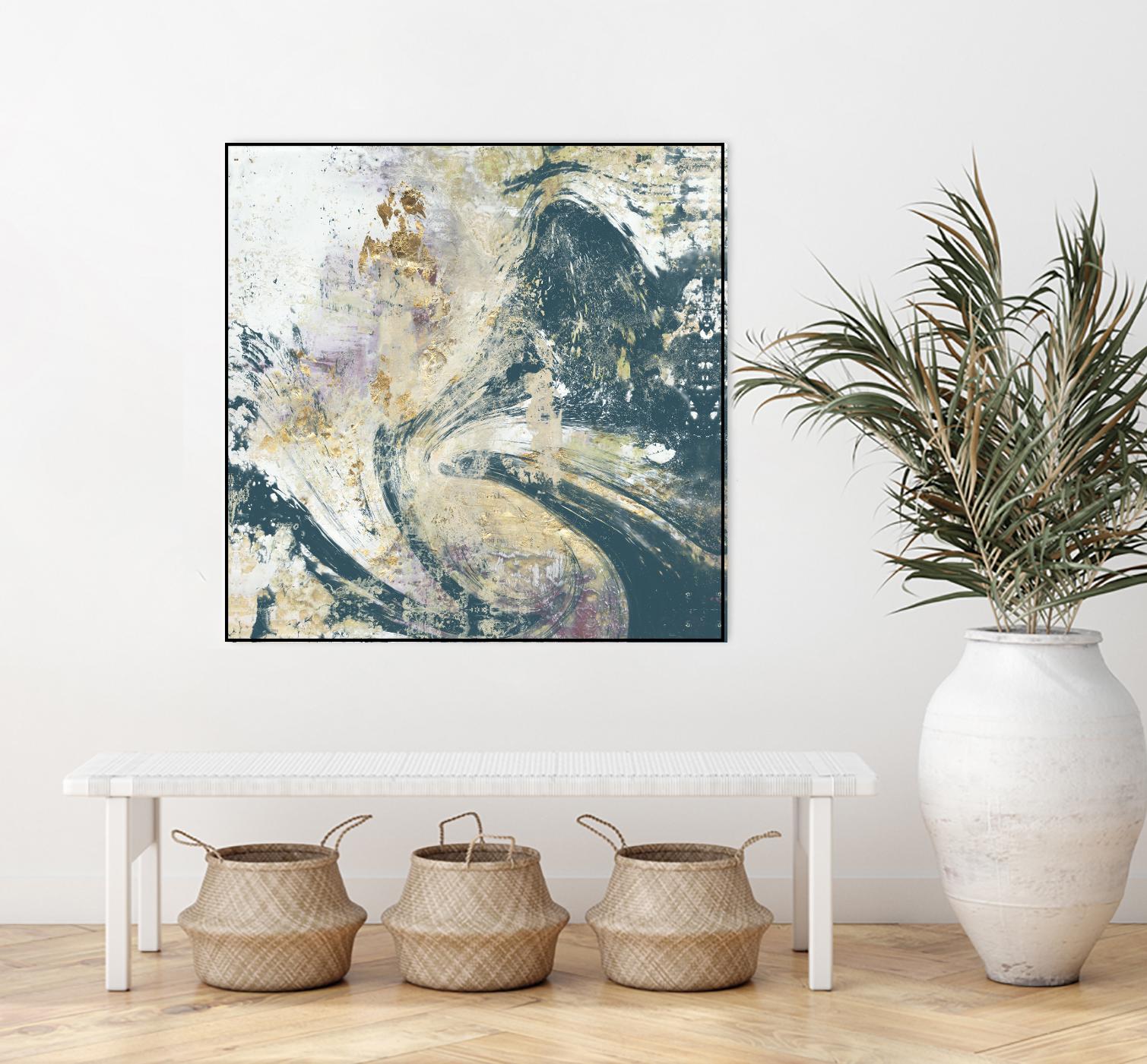 Teal Aerial by Jennifer Goldberger on GIANT ART - blue abstract