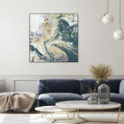 Teal Aerial by Jennifer Goldberger on GIANT ART - blue abstract