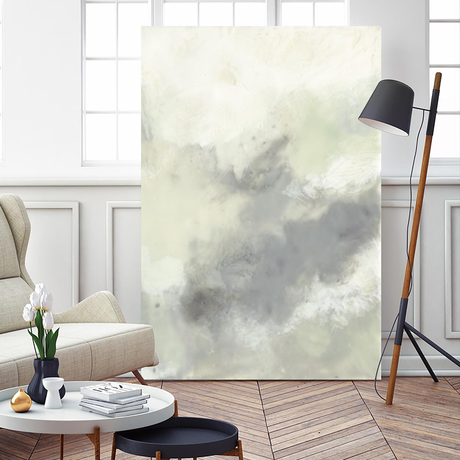 Cloud Impressions II by Jennifer Goldberger on GIANT ART - green abstract