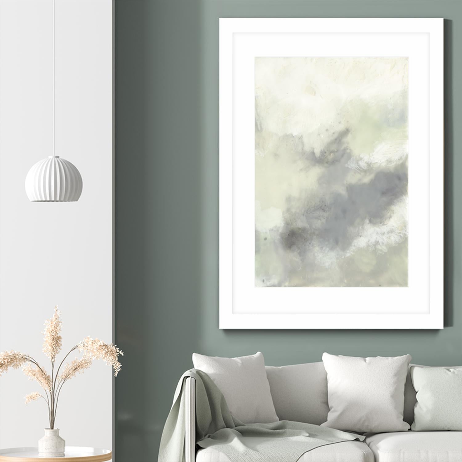 Cloud Impressions II by Jennifer Goldberger on GIANT ART - green abstract