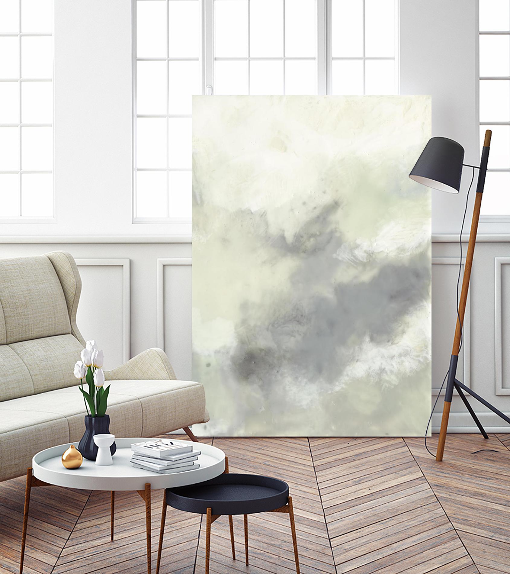 Cloud Impressions II by Jennifer Goldberger on GIANT ART - green abstract