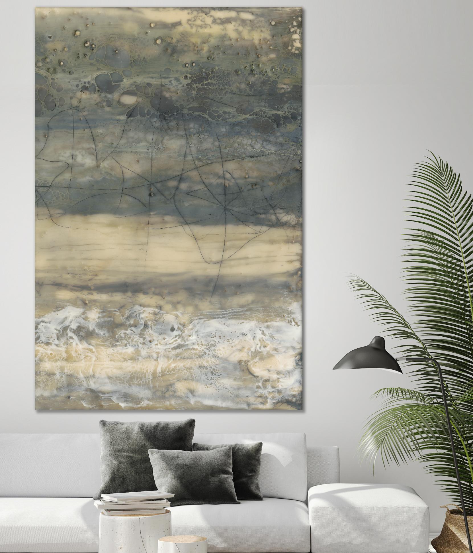 Earthen Lines II by Jennifer Goldberger on GIANT ART - brown abstract