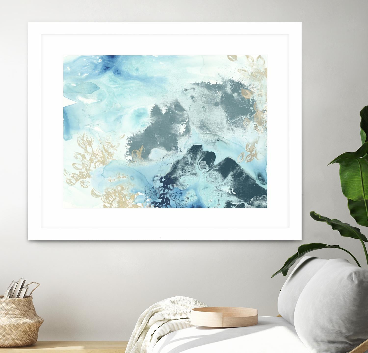 Aqua Wave Form I by June Erica Vess on GIANT ART - blue abstract