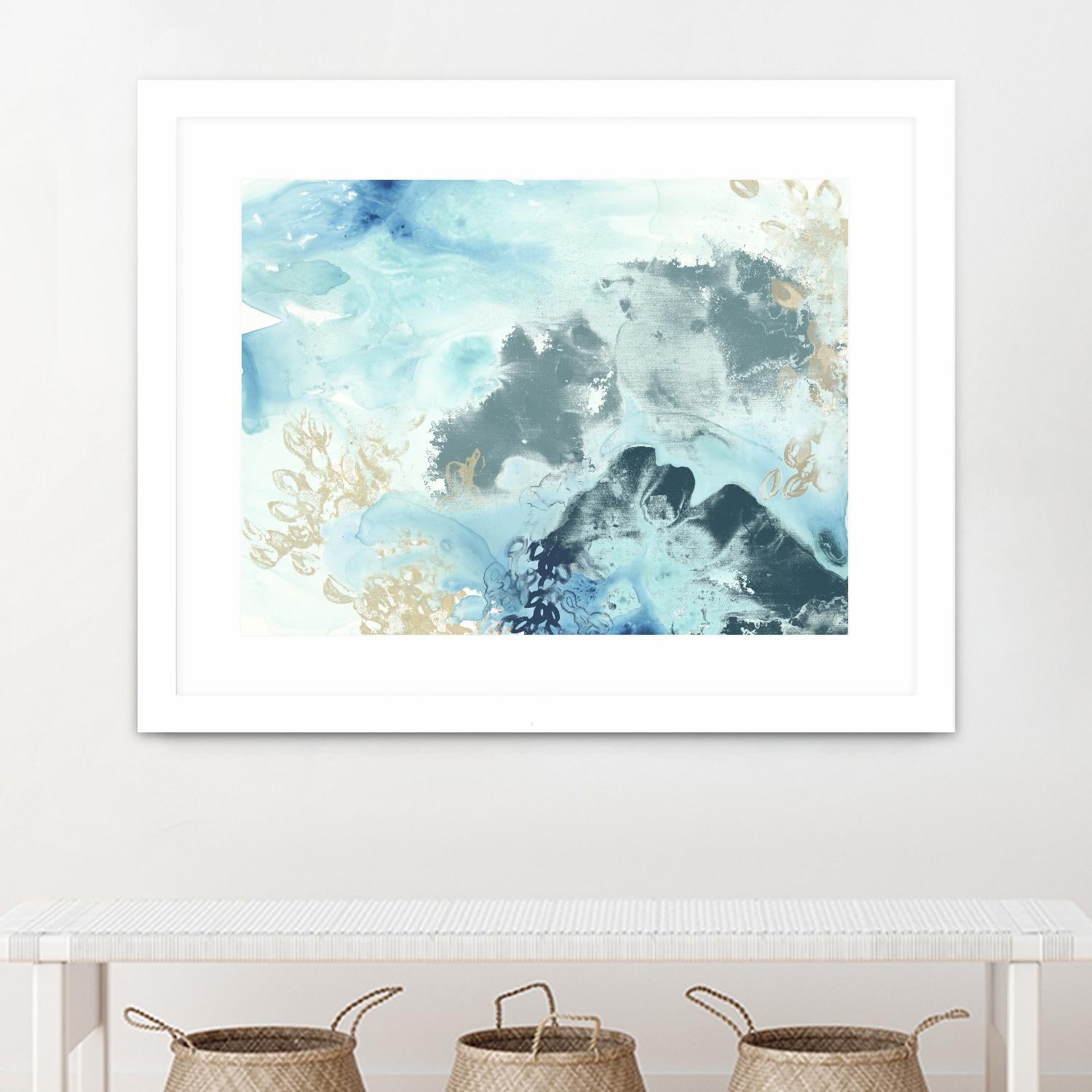 Aqua Wave Form I by June Erica Vess on GIANT ART - blue abstract