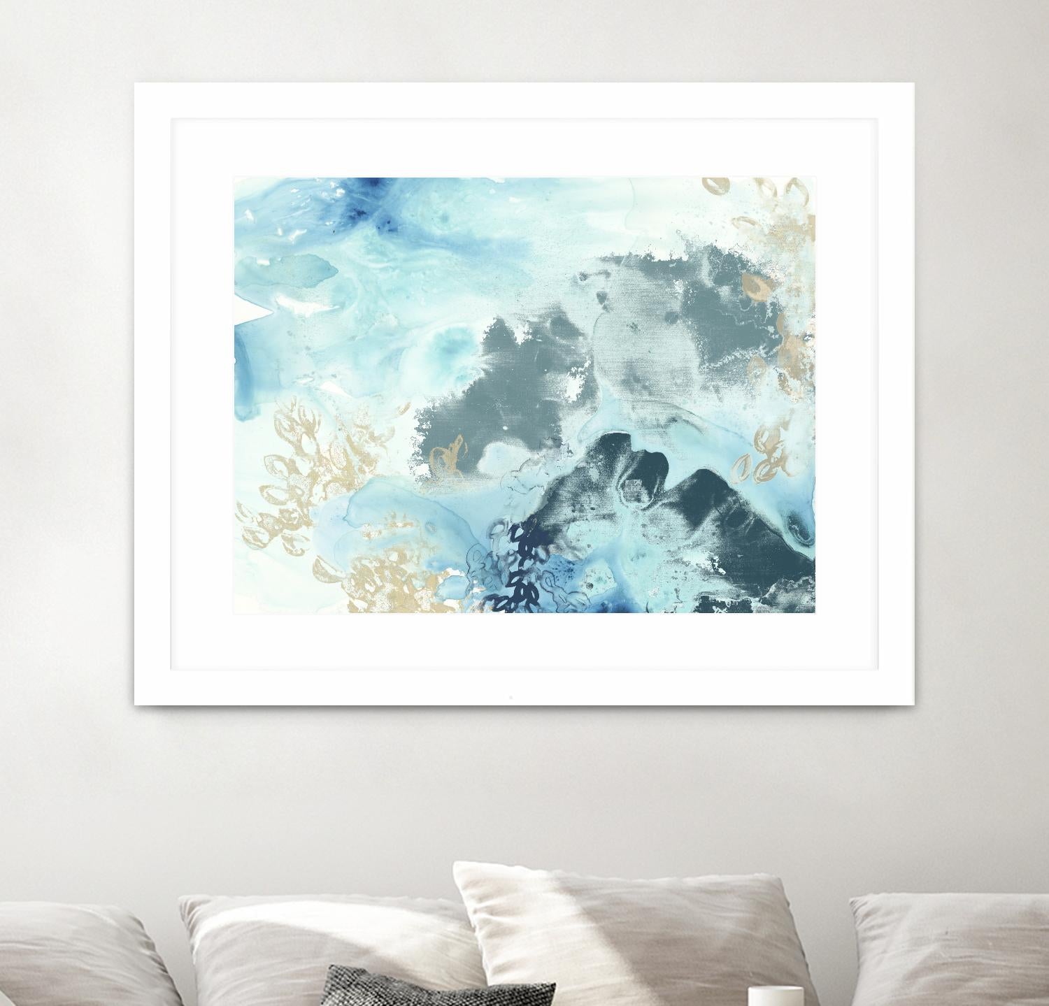 Aqua Wave Form I by June Erica Vess on GIANT ART - blue abstract