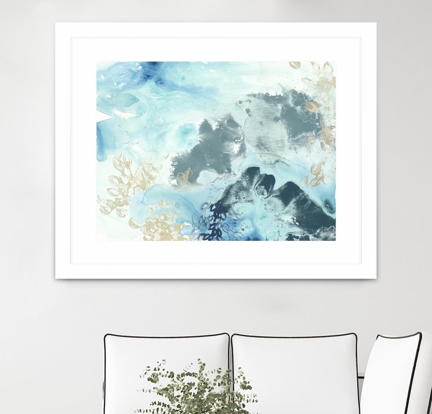 Aqua Wave Form I by June Erica Vess on GIANT ART - blue abstract