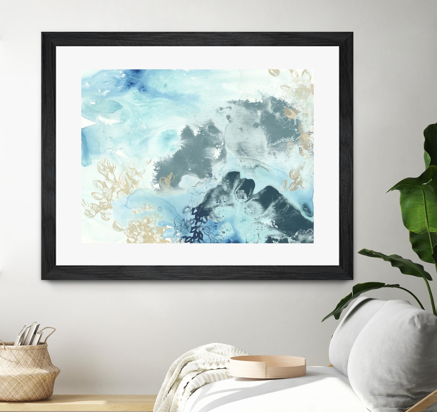 Aqua Wave Form I by June Erica Vess on GIANT ART - blue abstract