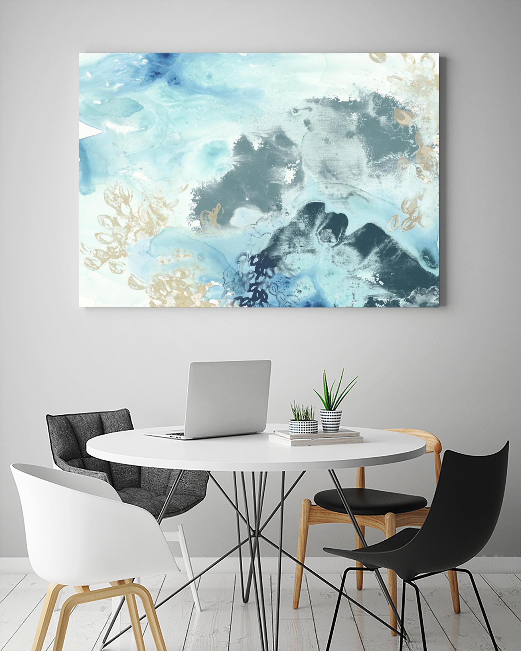 Aqua Wave Form I by June Erica Vess on GIANT ART - blue abstract