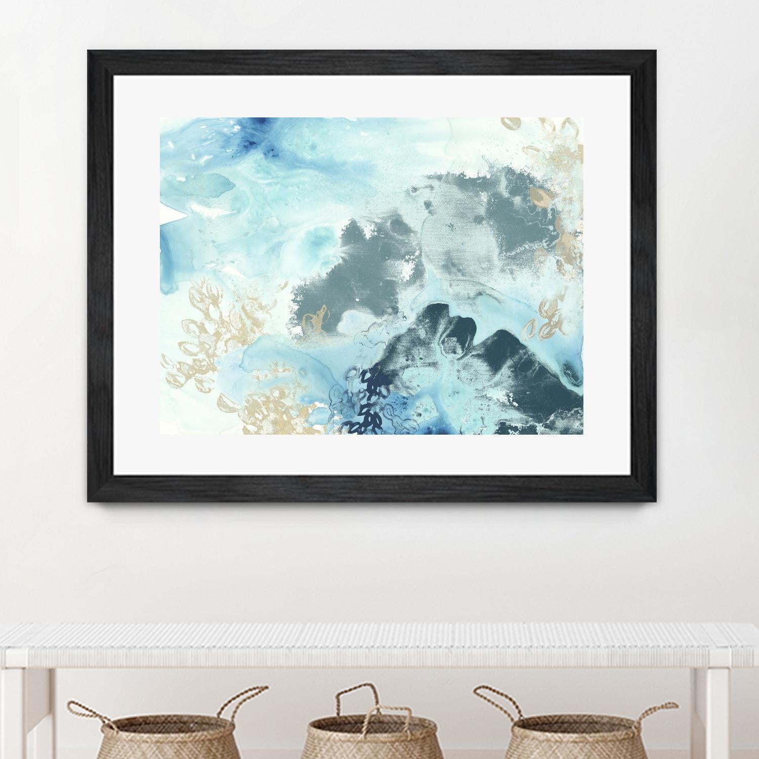 Aqua Wave Form I by June Erica Vess on GIANT ART - blue abstract