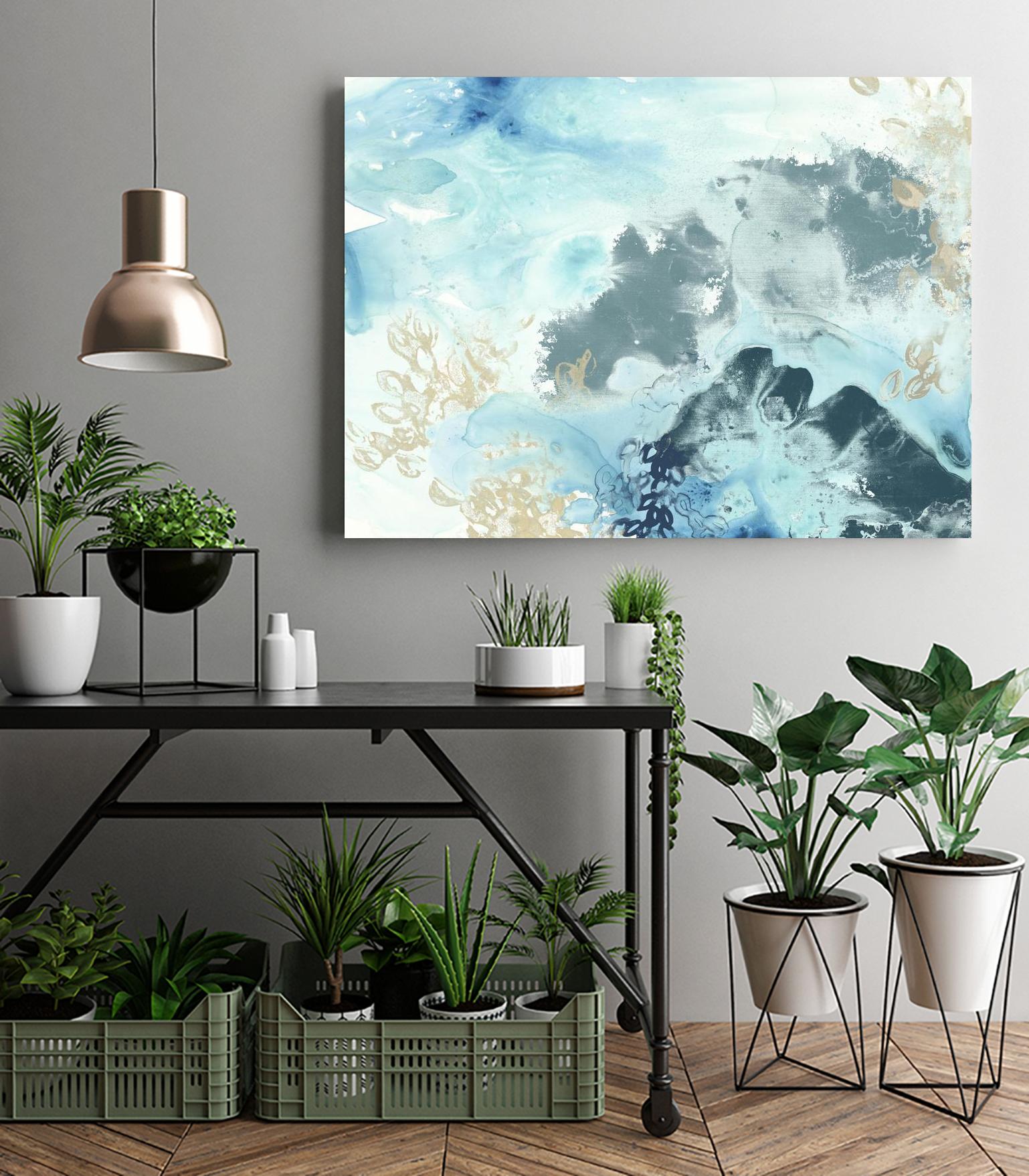 Aqua Wave Form I by June Erica Vess on GIANT ART - blue abstract