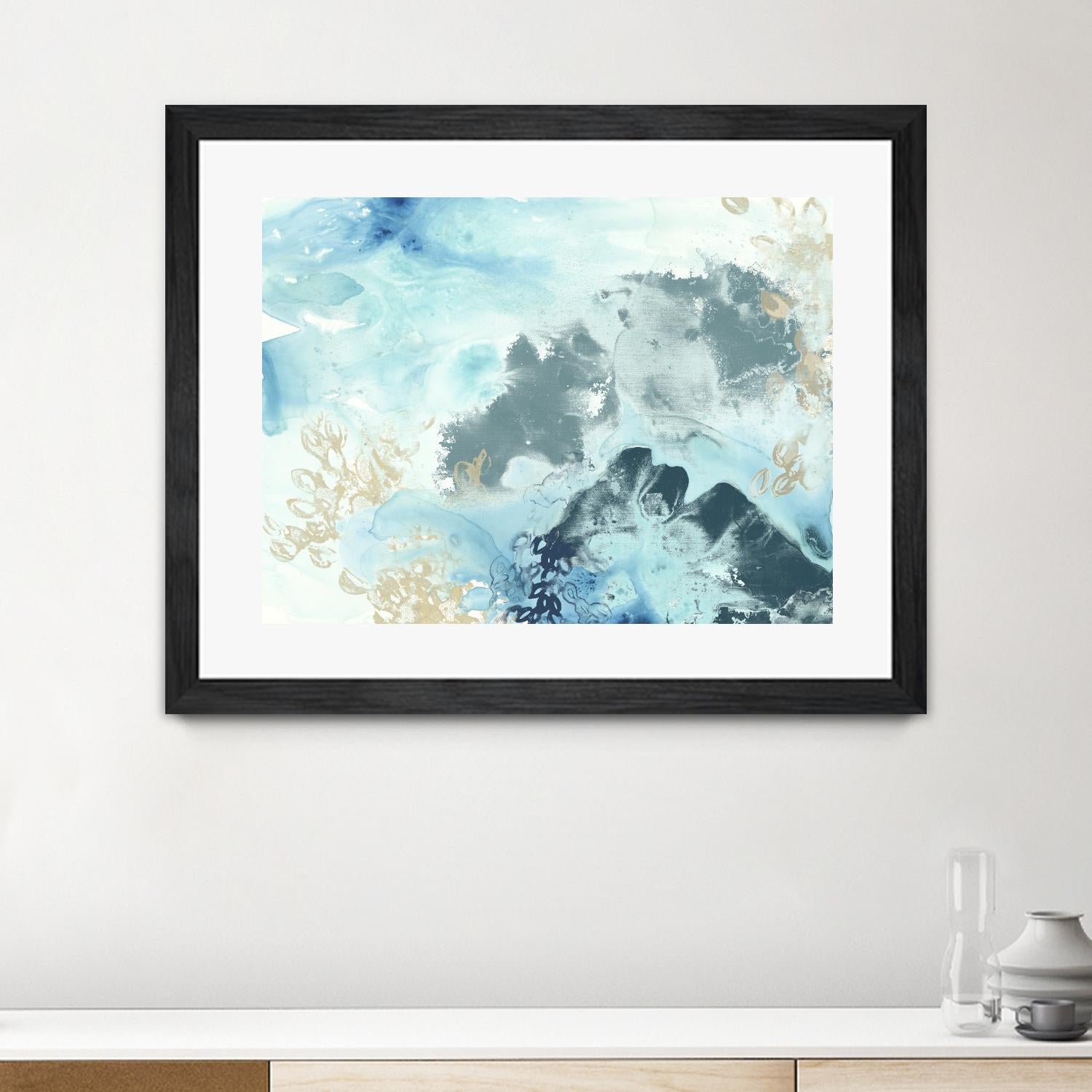 Aqua Wave Form I by June Erica Vess on GIANT ART - blue abstract