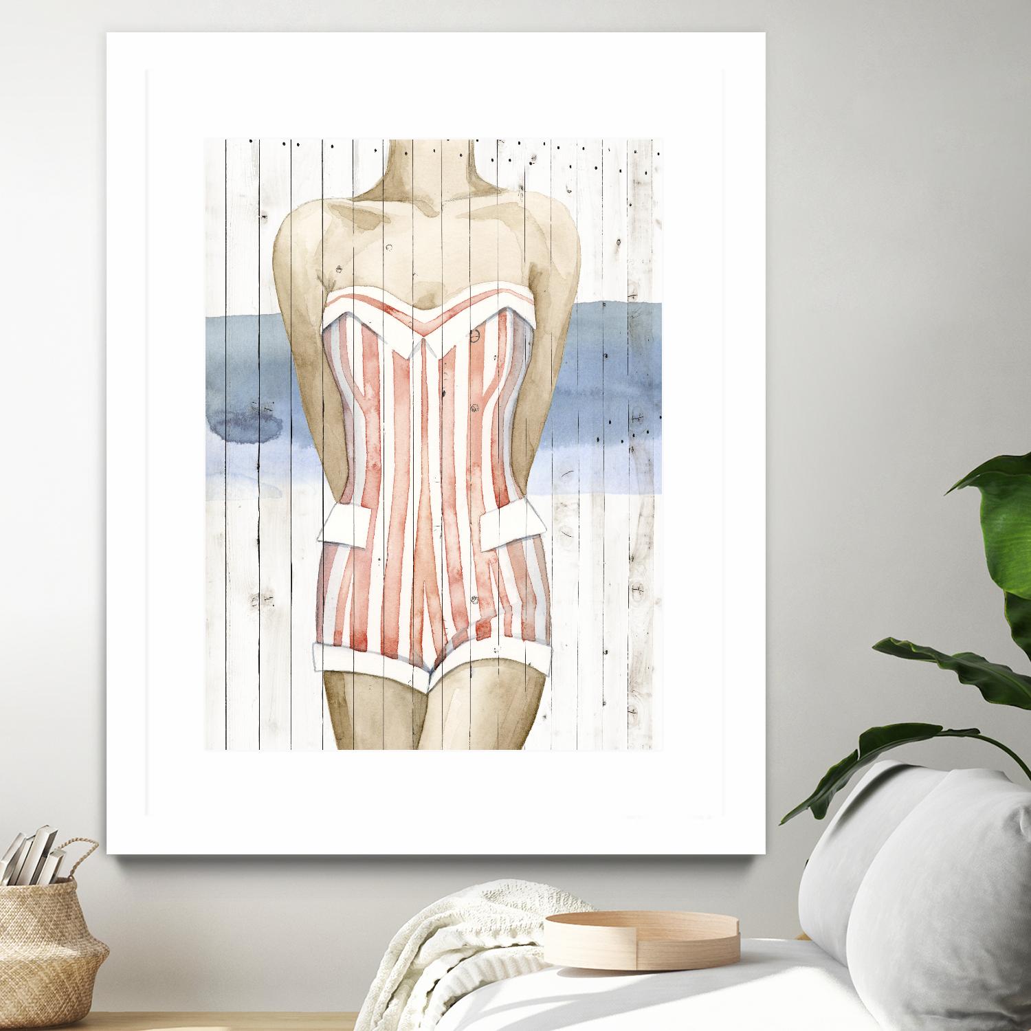 Bygone Bathers II by Grace Popp on GIANT ART - red fashion