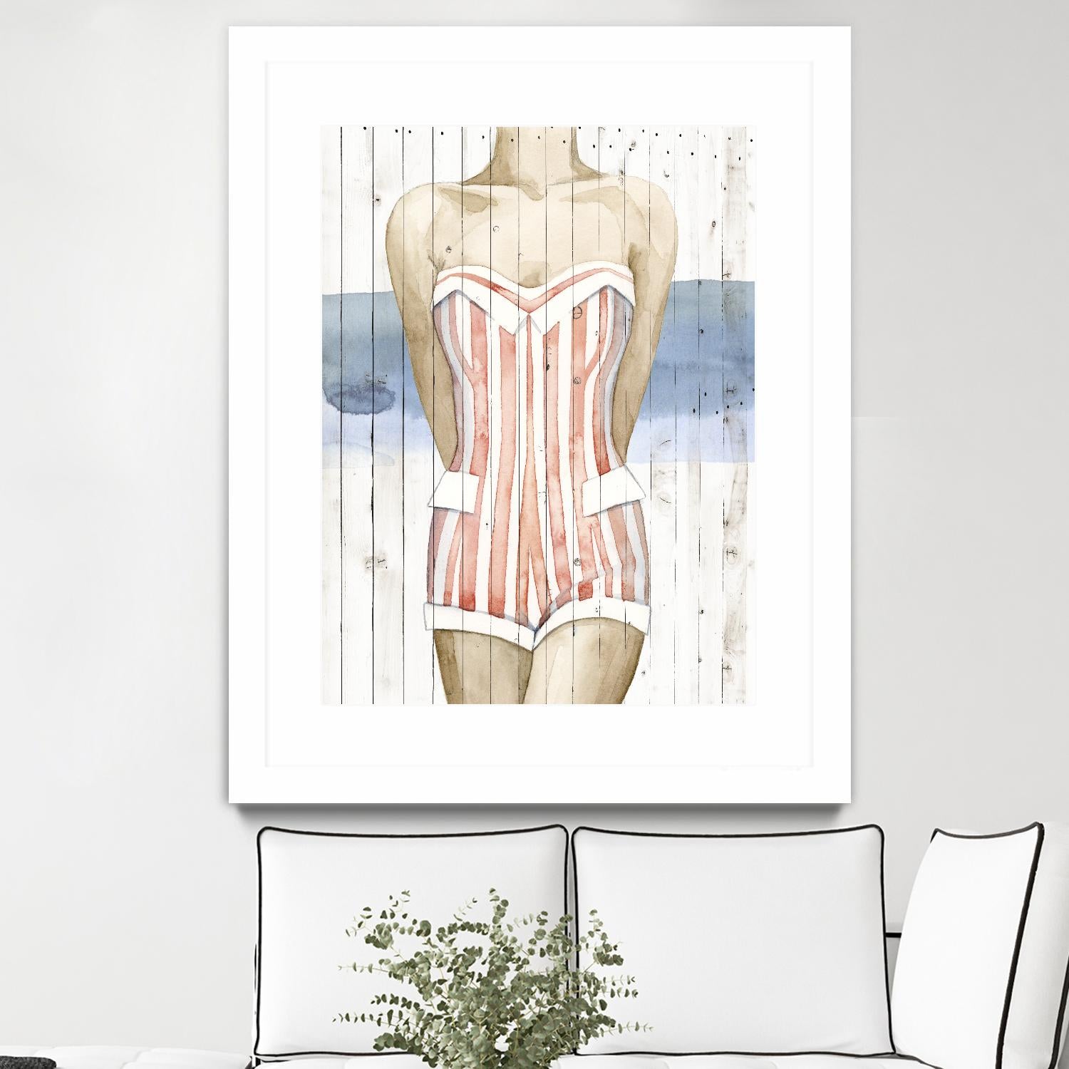 Bygone Bathers II by Grace Popp on GIANT ART - red fashion