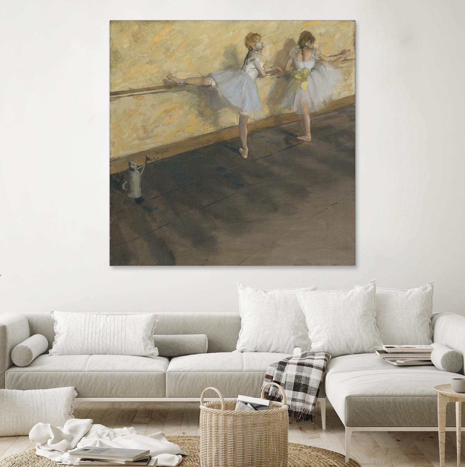 Dancers Practicing at the Barre by Edgar Degas on GIANT ART - brown fashion