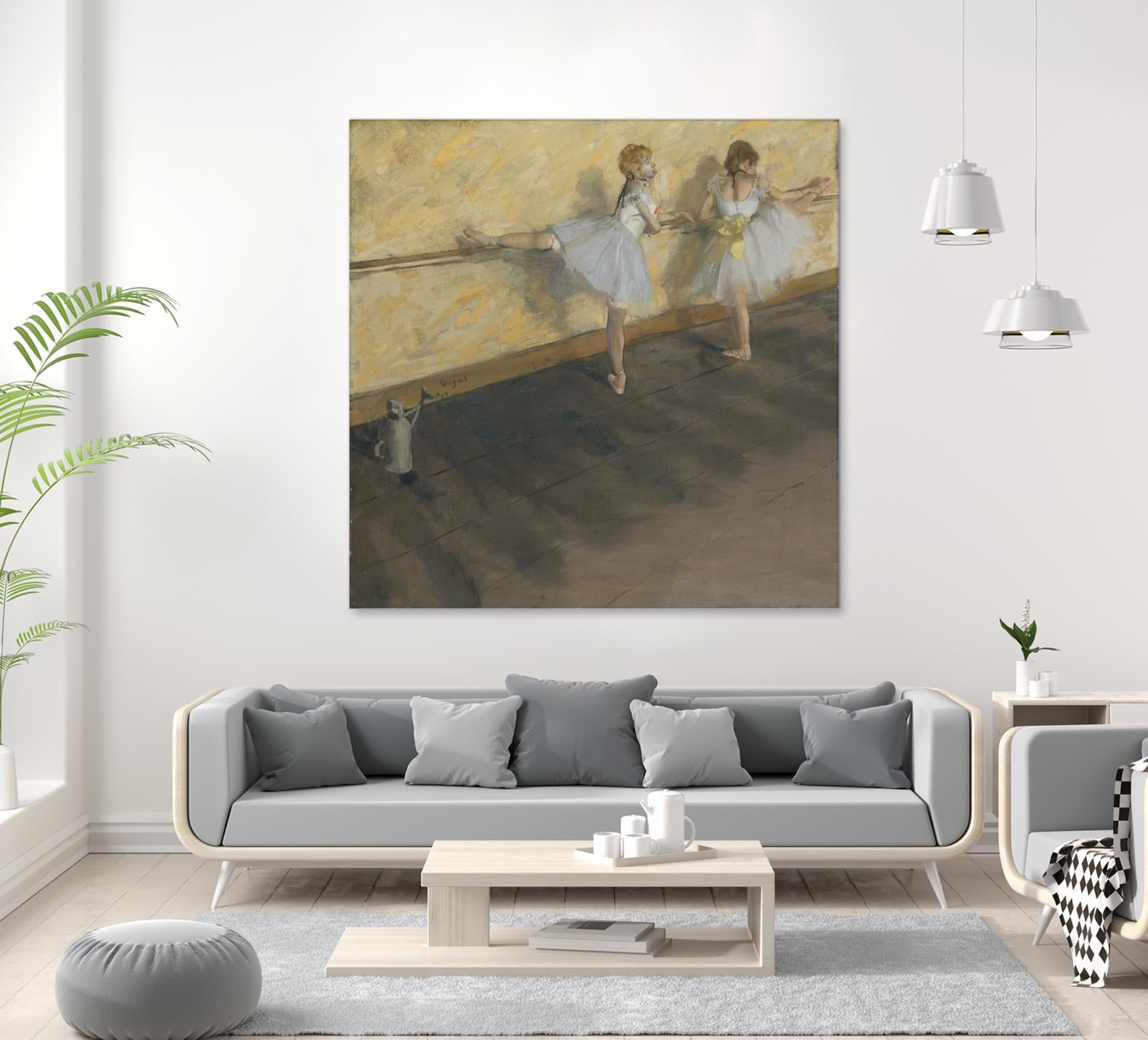 Dancers Practicing at the Barre by Edgar Degas on GIANT ART - brown fashion