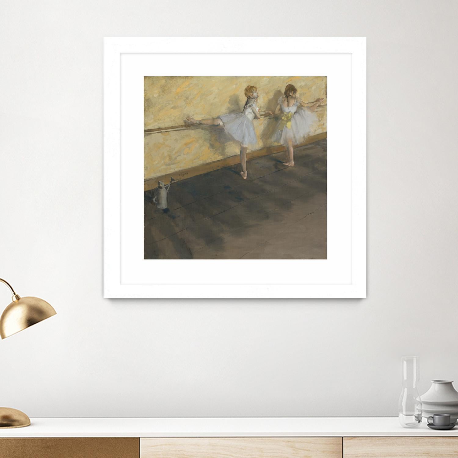 Dancers Practicing at the Barre by Edgar Degas on GIANT ART - brown fashion