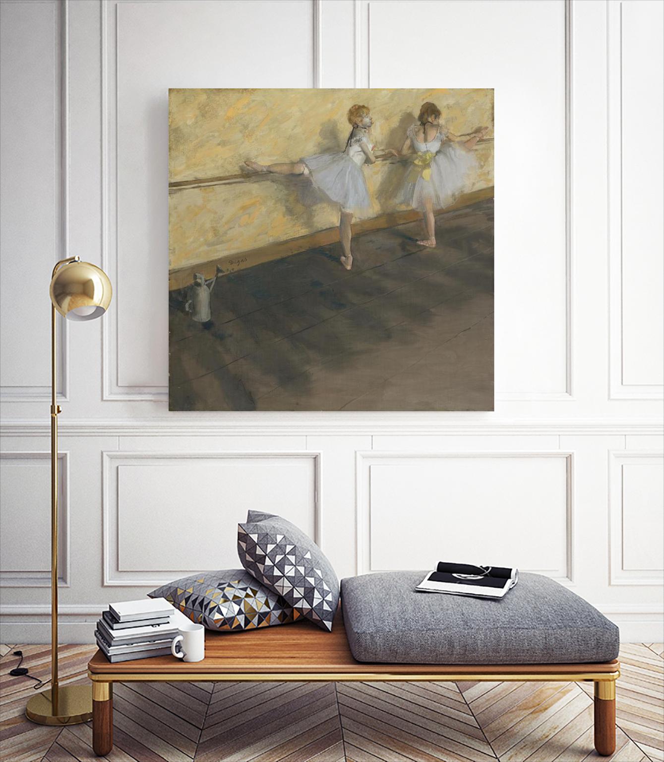 Dancers Practicing at the Barre by Edgar Degas on GIANT ART - brown fashion