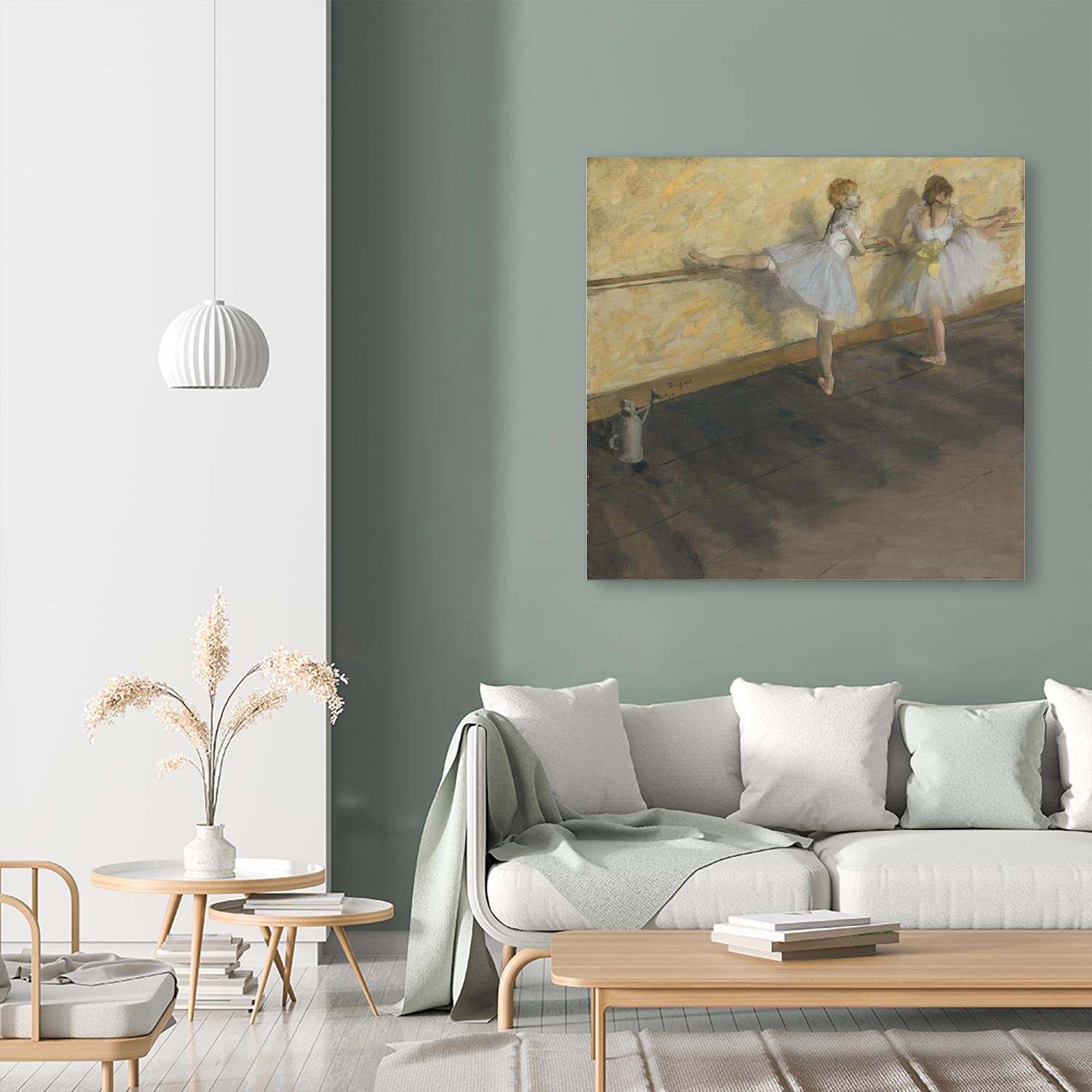 Dancers Practicing at the Barre by Edgar Degas on GIANT ART - brown fashion