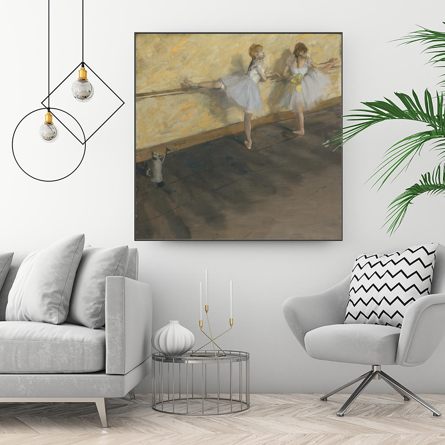 Dancers Practicing at the Barre by Edgar Degas on GIANT ART - brown fashion