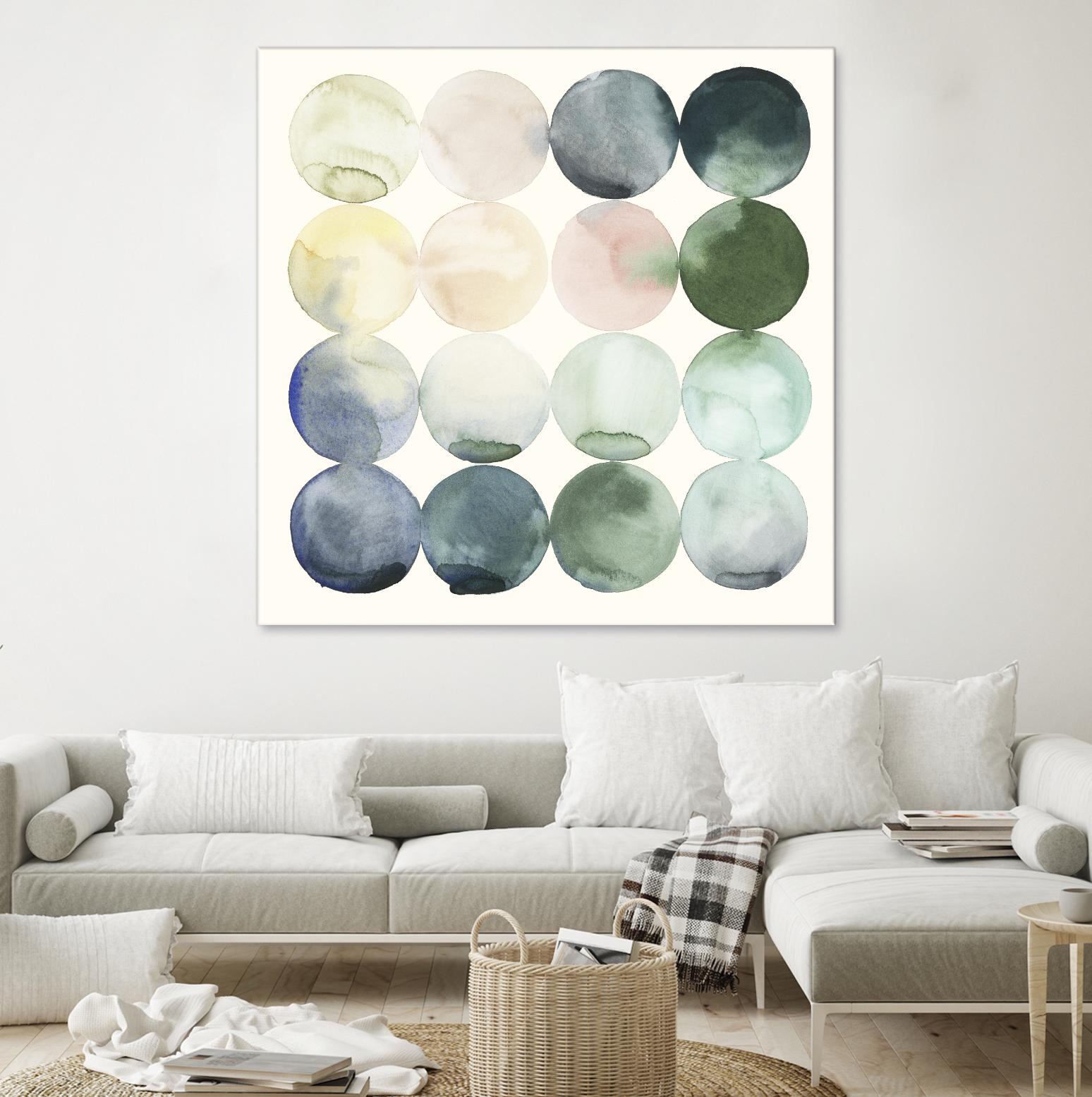 Pastel Hoops II by Grace Popp on GIANT ART - green abstract
