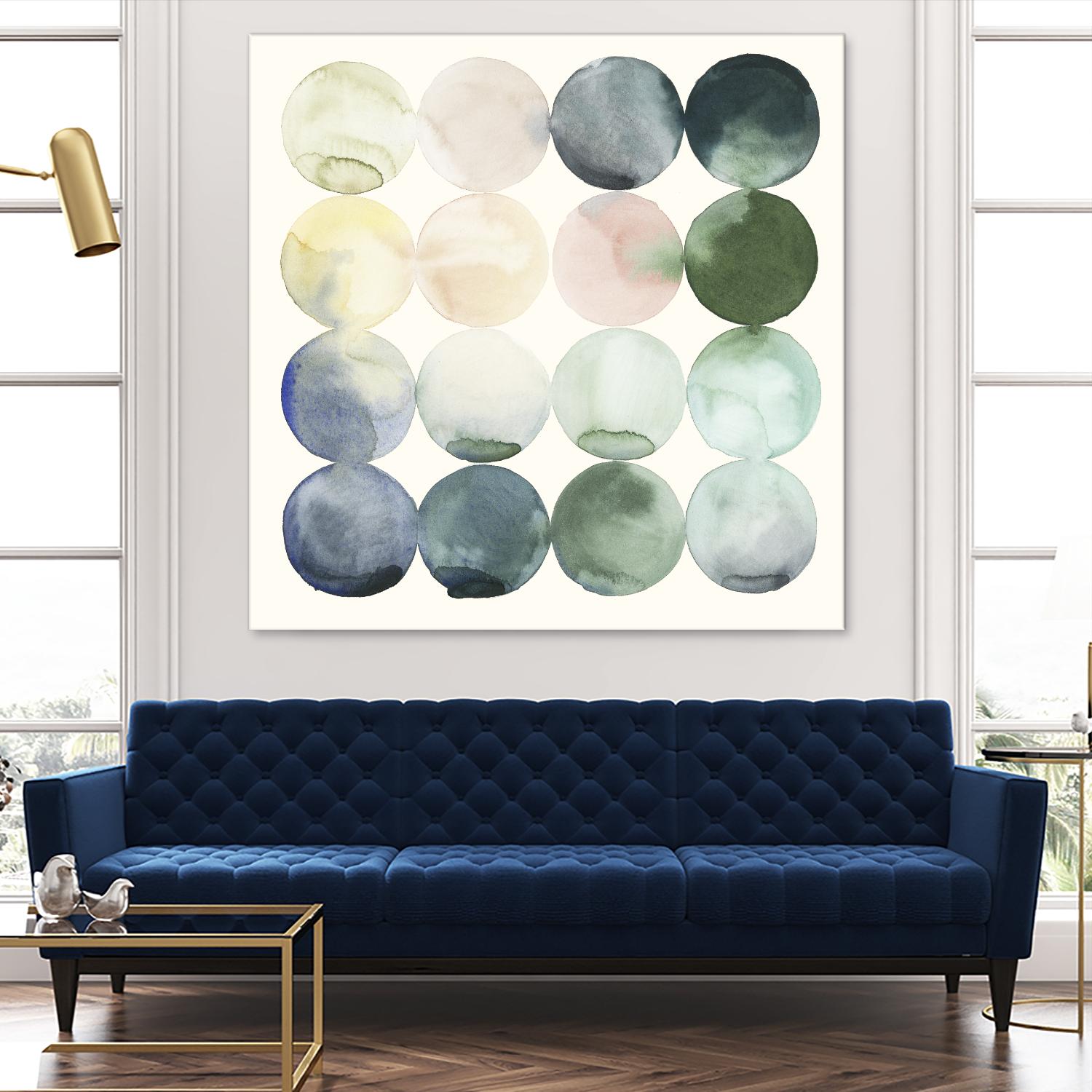 Pastel Hoops II by Grace Popp on GIANT ART - green abstract