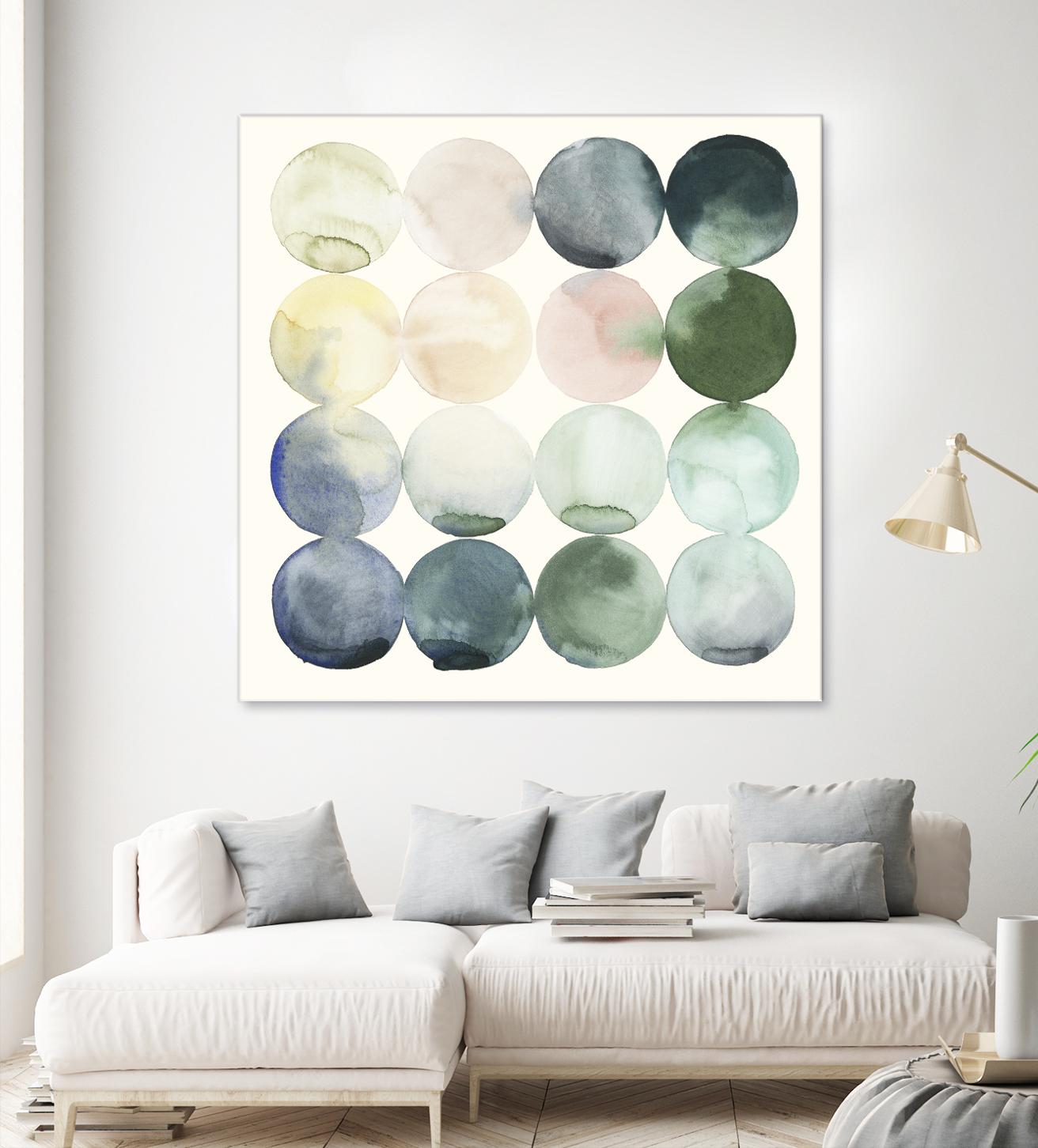 Pastel Hoops II by Grace Popp on GIANT ART - green abstract