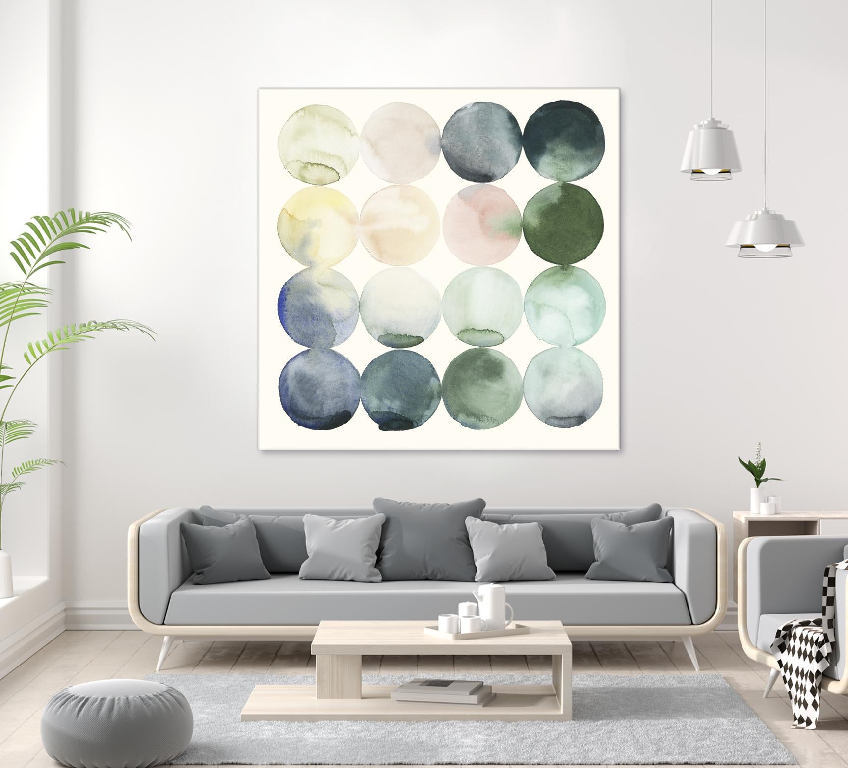 Pastel Hoops II by Grace Popp on GIANT ART - green abstract