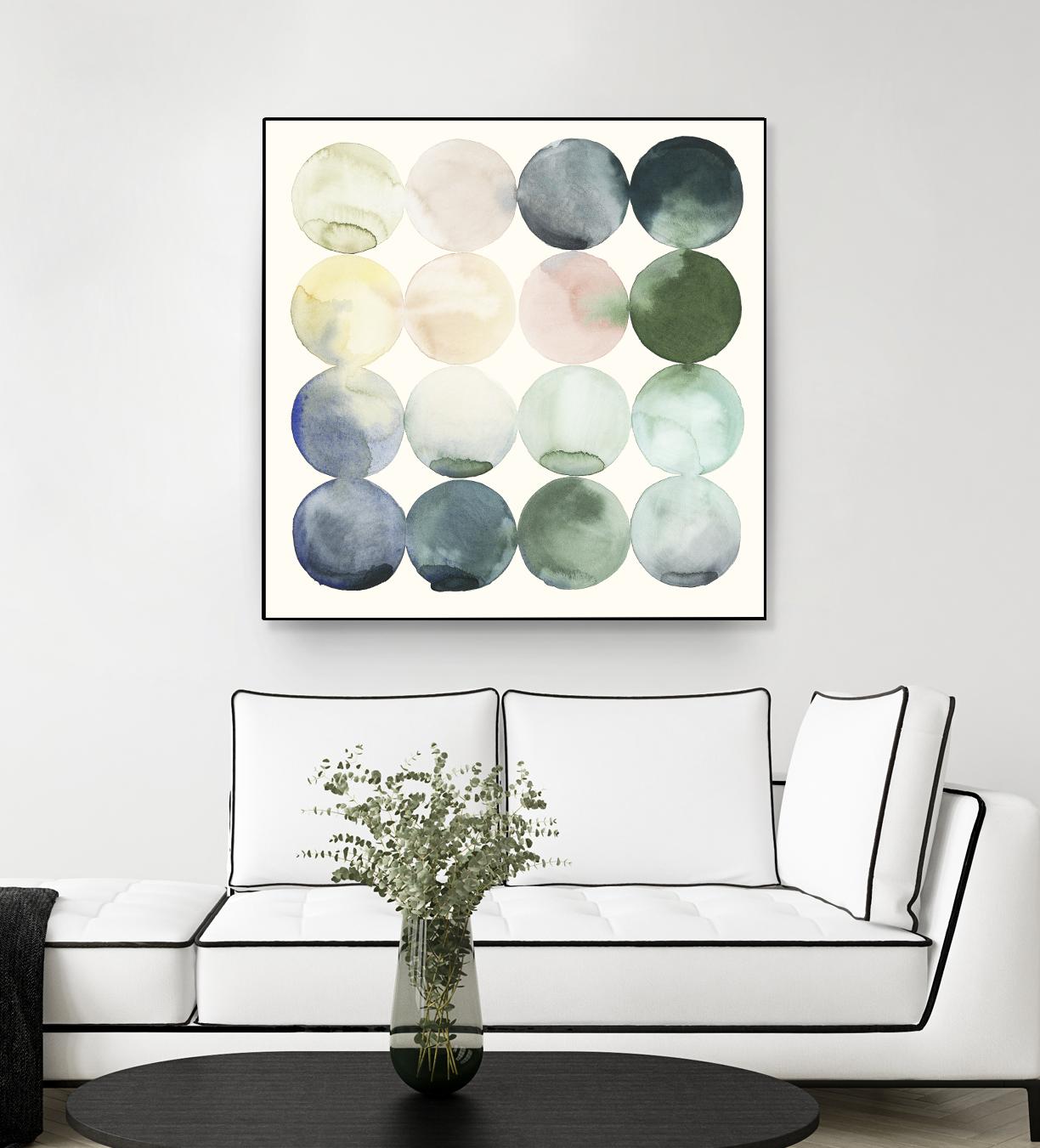 Pastel Hoops II by Grace Popp on GIANT ART - green abstract
