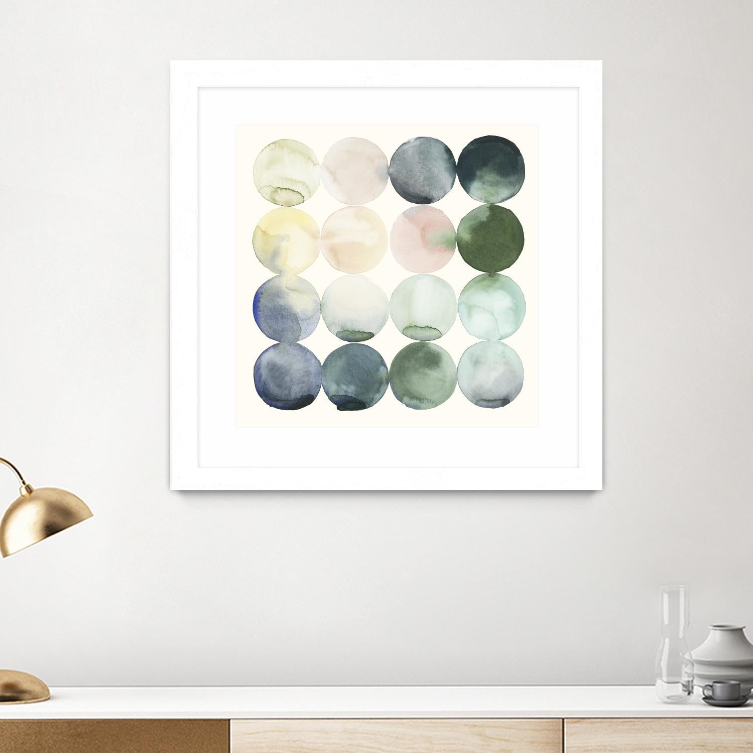 Pastel Hoops II by Grace Popp on GIANT ART - green abstract