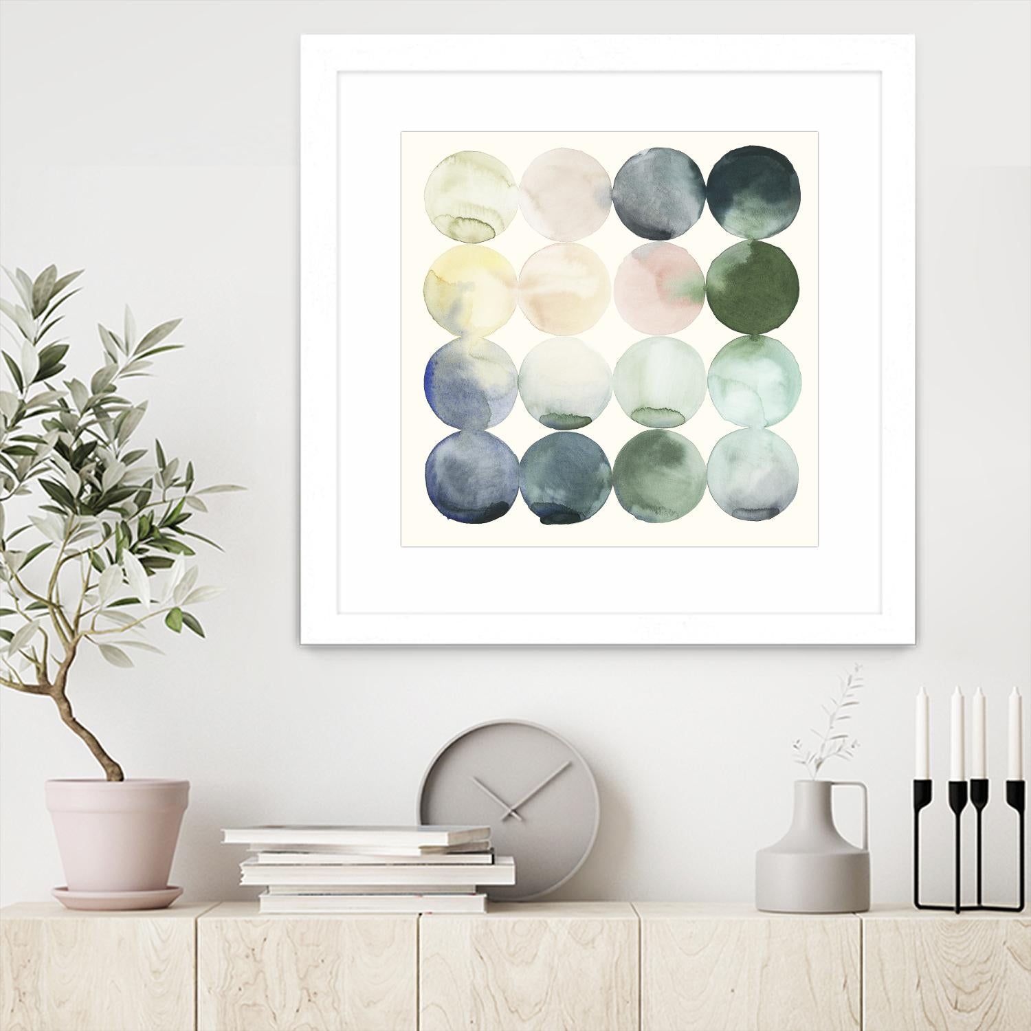 Pastel Hoops II by Grace Popp on GIANT ART - green abstract