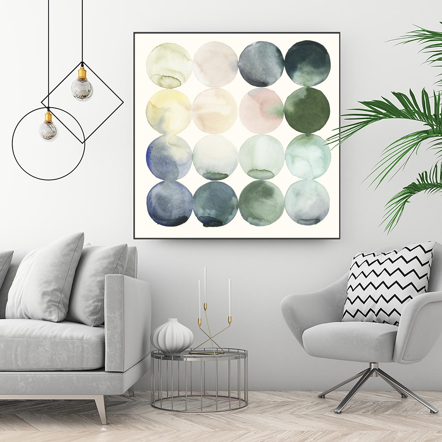 Pastel Hoops II by Grace Popp on GIANT ART - green abstract