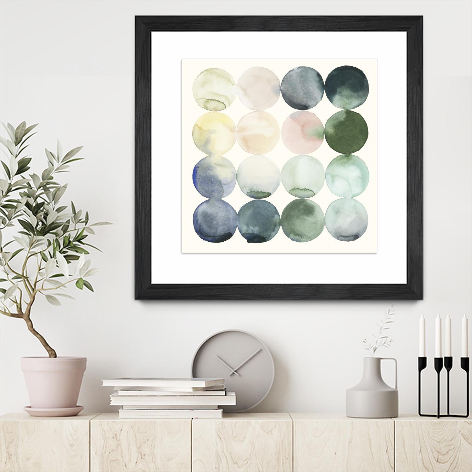 Pastel Hoops II by Grace Popp on GIANT ART - green abstract