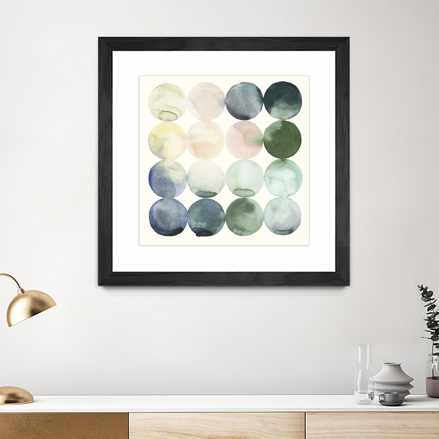 Pastel Hoops II by Grace Popp on GIANT ART - green abstract