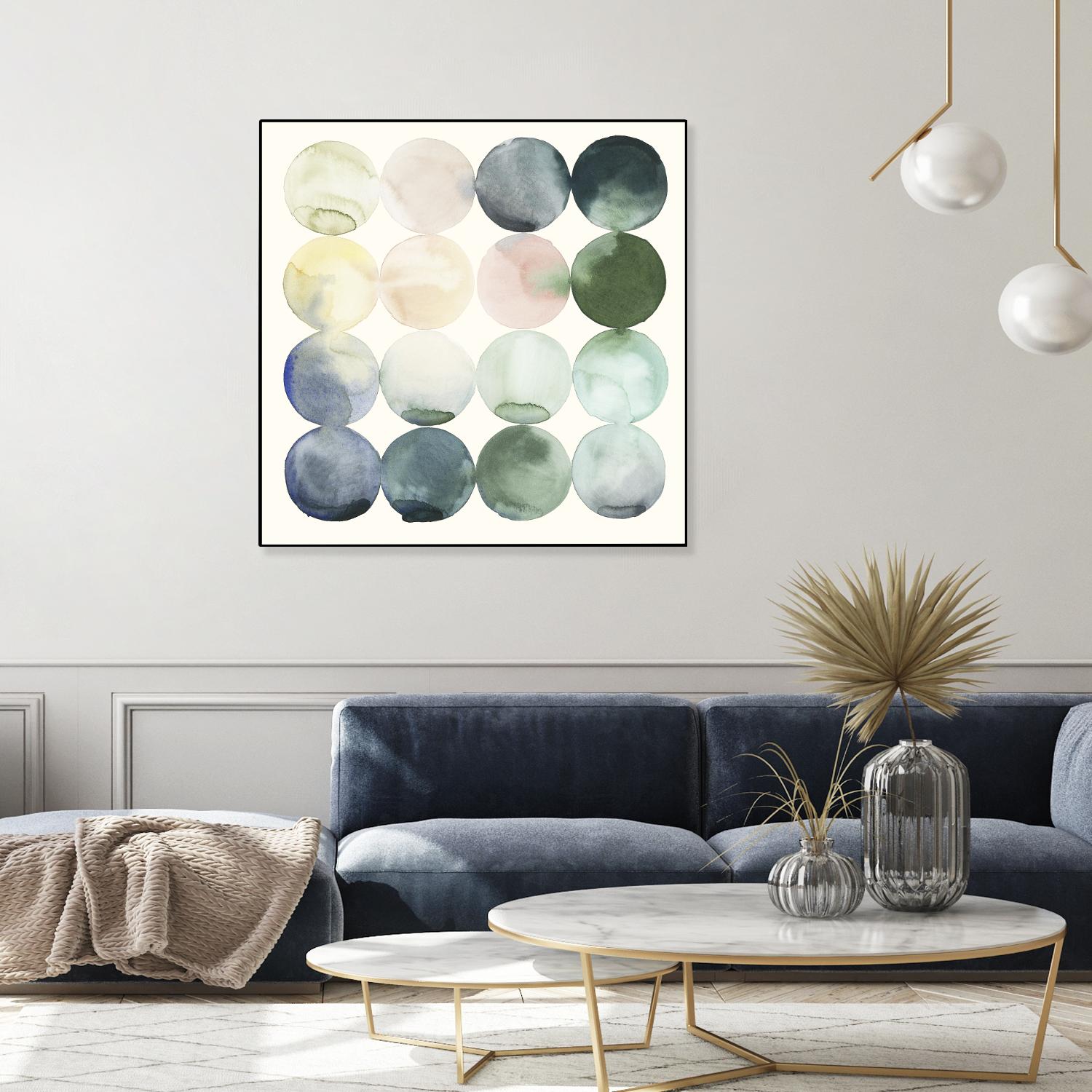 Pastel Hoops II by Grace Popp on GIANT ART - green abstract