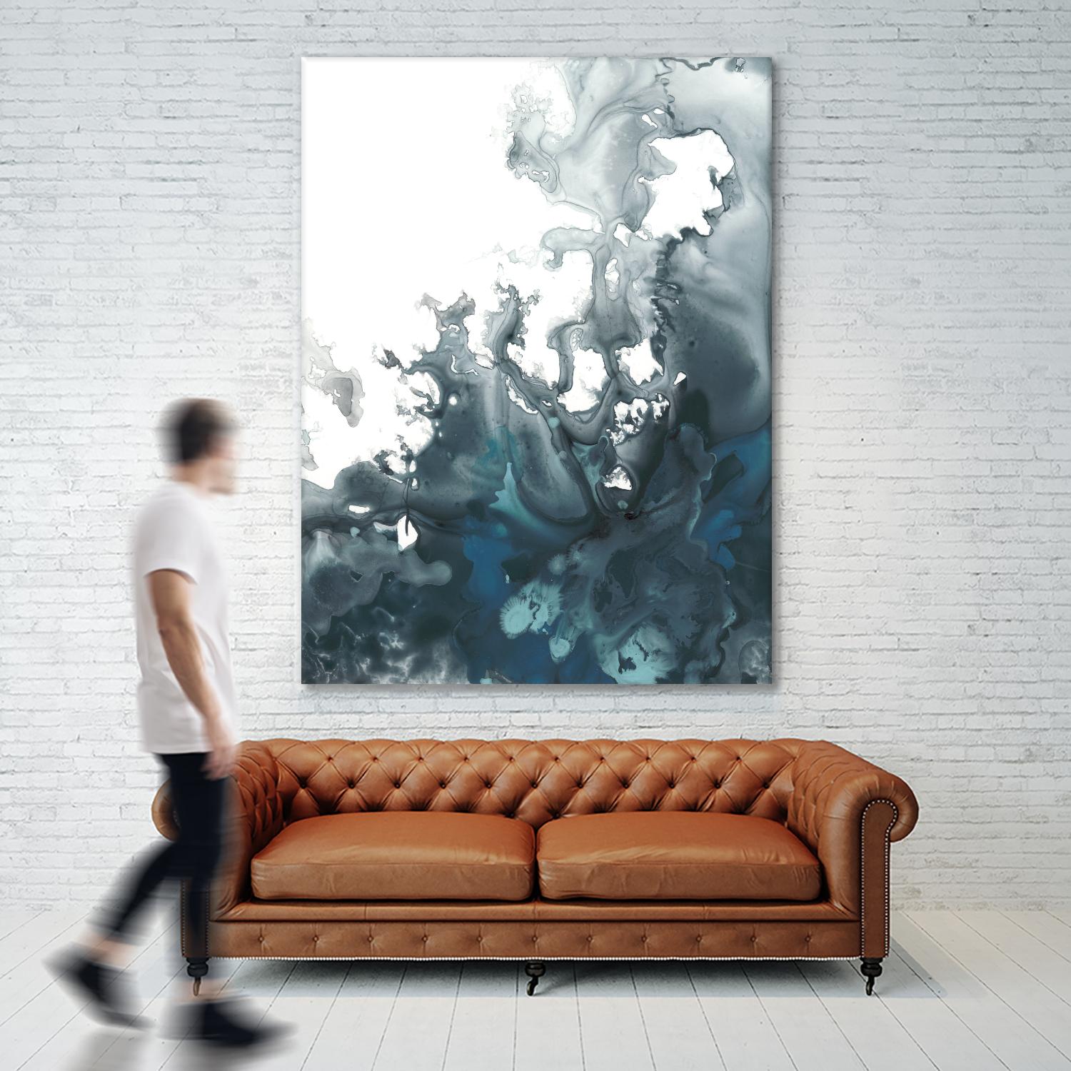 Indigo Tempest I by June Erica Vess on GIANT ART - green abstract