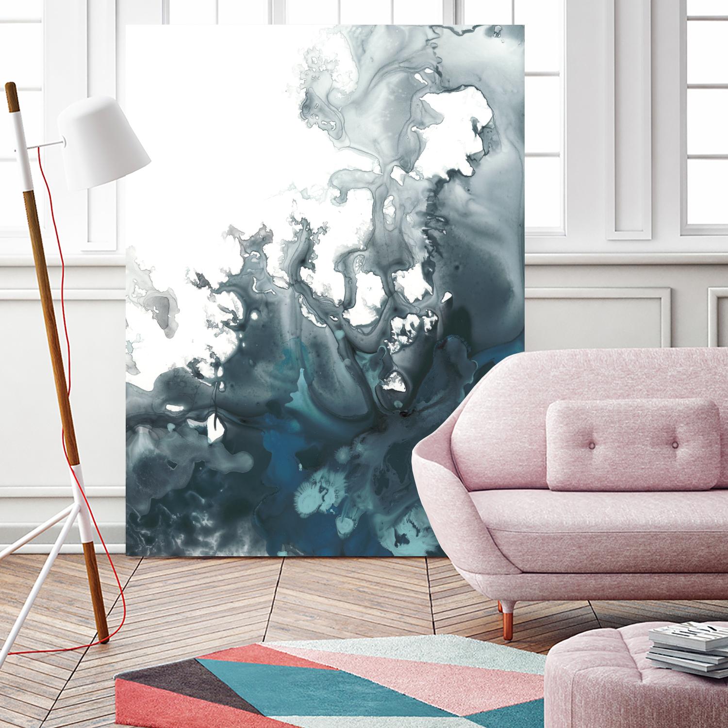 Indigo Tempest I by June Erica Vess on GIANT ART - green abstract