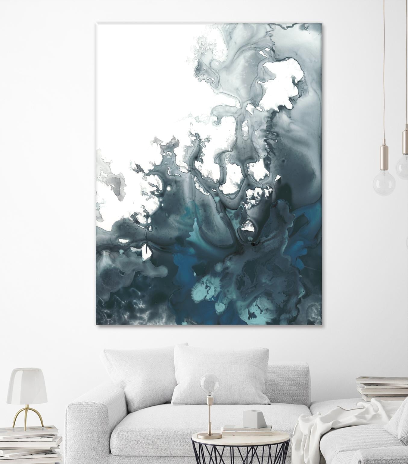 Indigo Tempest I by June Erica Vess on GIANT ART - green abstract