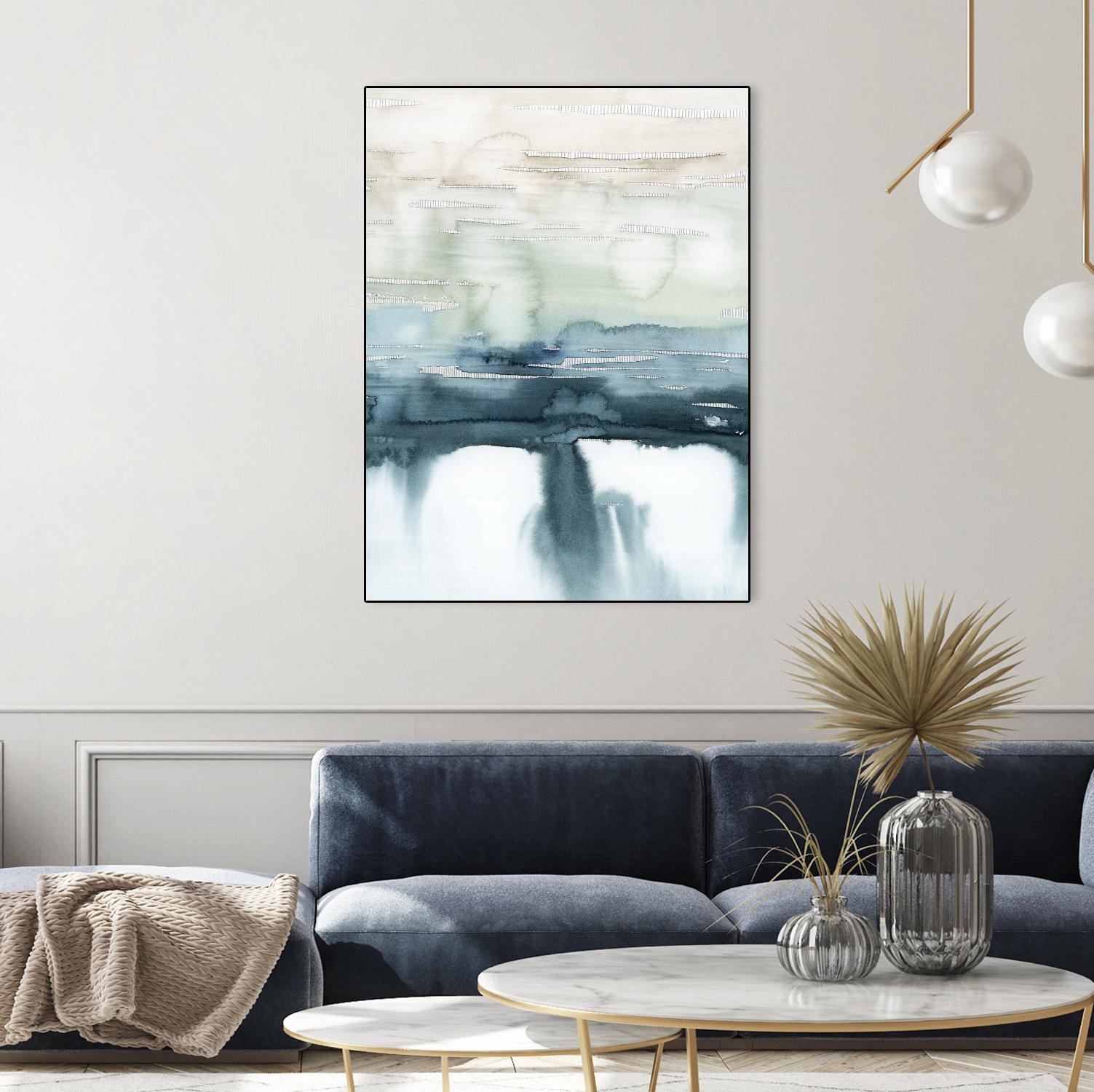 Organic Cascade II by Grace Popp on GIANT ART - blue abstract