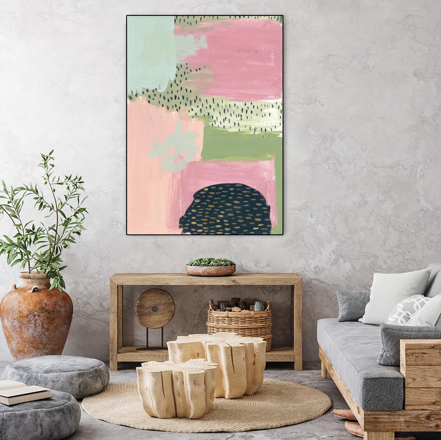 Cheeky I by Melissa Wang on GIANT ART - pink abstract