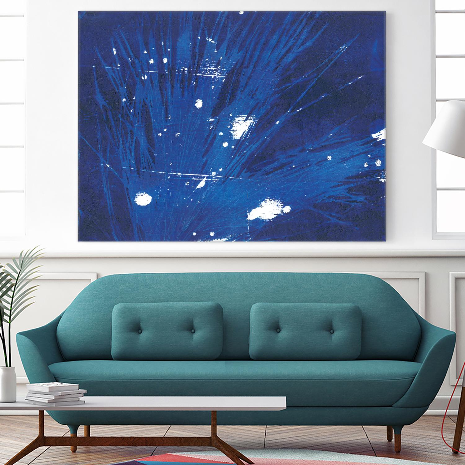 Indigo Burst II by Regina Moore on GIANT ART - blue abstract